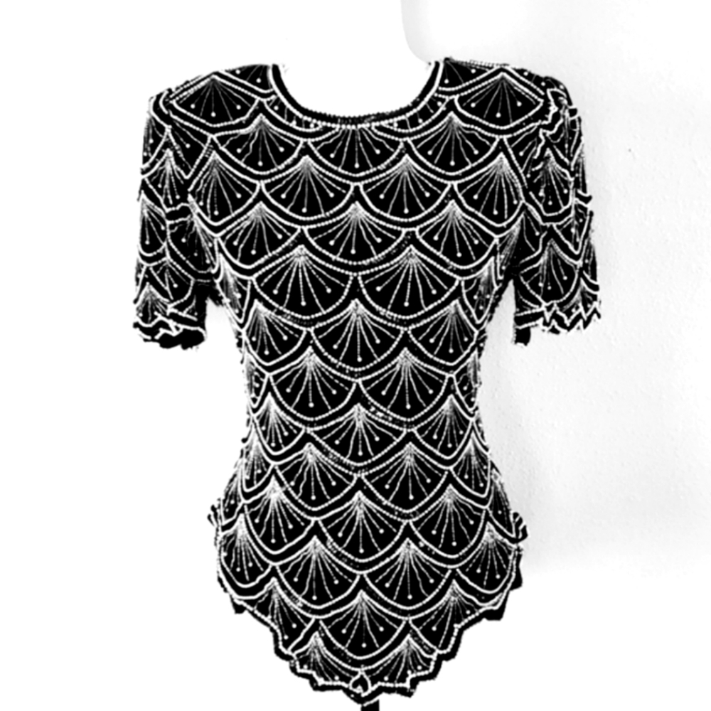 LAURENCE KAZAR Beaded Formal Top - Size S (EUC)